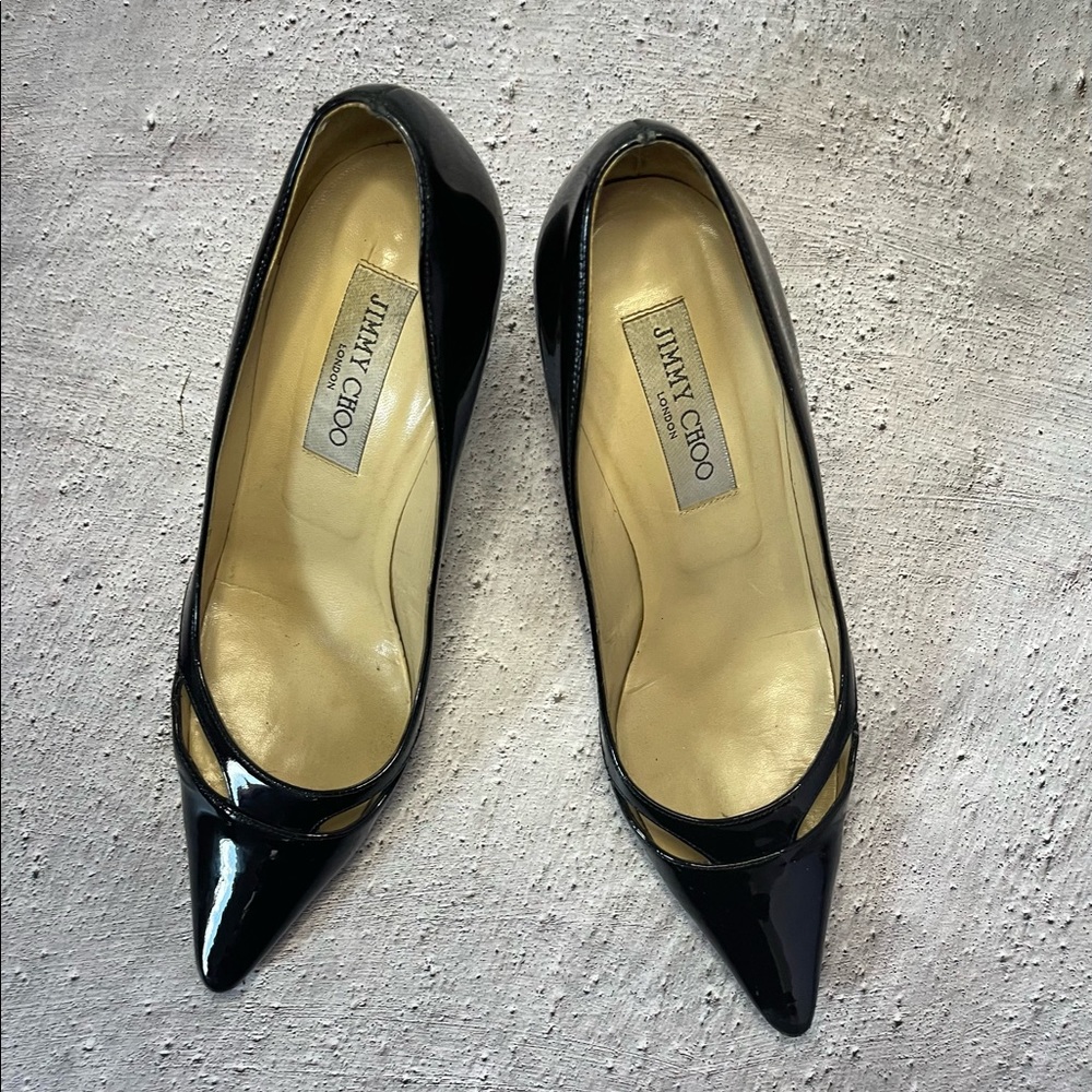Jimmy Choo Black Leather Heels (8)
